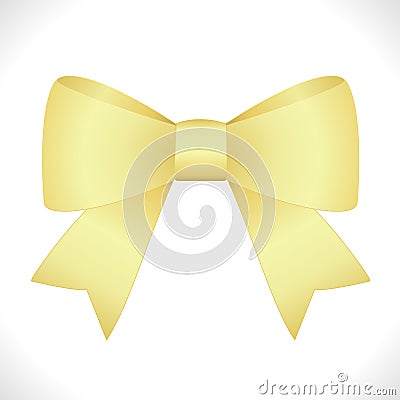 Vector Shiny Yellow Satin Gift Bow Vector Illustration