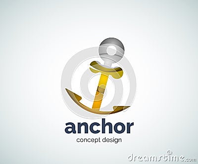 Vector ship anchor logo template Vector Illustration