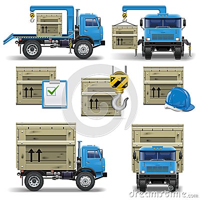 Vector shipment icons set 7 Vector Illustration