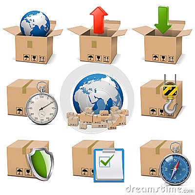 Vector Shipment Icons Set 9 Vector Illustration