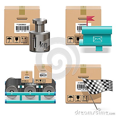 Vector Shipment Icons Set 17 Vector Illustration