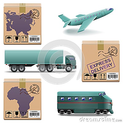 Vector Shipment Icons Set 27 Vector Illustration