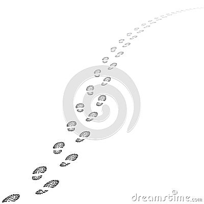 Vector shoe tracks footpath Vector Illustration