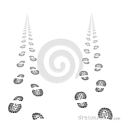 Vector shoe tracks footpaths Vector Illustration