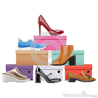Vector Shoes Store Concept Vector Illustration