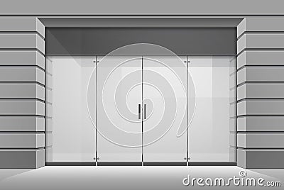 Vector Shop Boutique Store Front with Big Window Vector Illustration