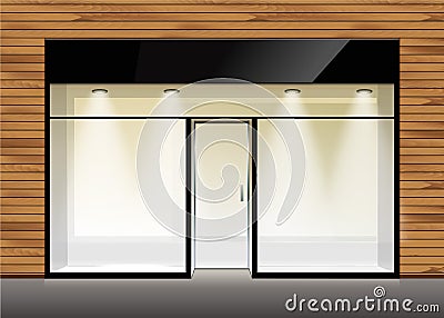Vector Shop Boutique Store Front with Big Window Vector Illustration