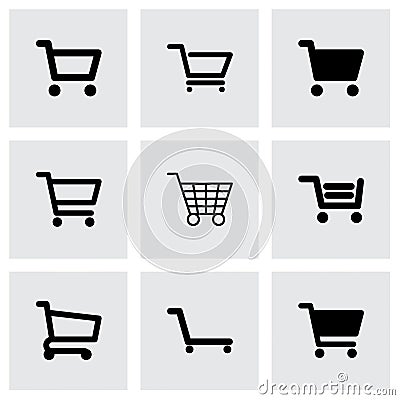 Vector shopping cart icon set Vector Illustration