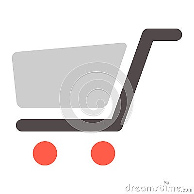 Vector shopping cart illustration - commercial market. Vector Illustration