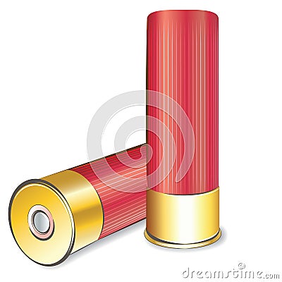 Vector shotgun shell on white background Vector Illustration