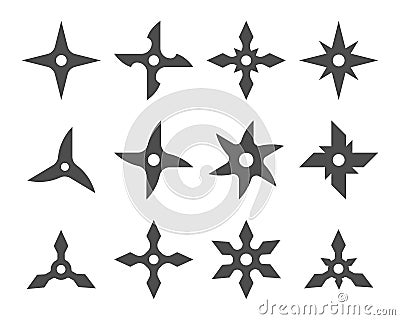 Vector Shuriken icon set pictogram Vector Illustration