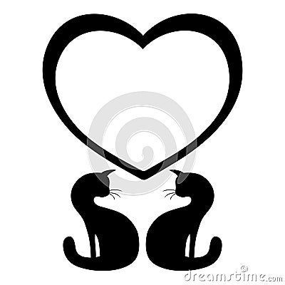 Vector sign. Love cats. Vector Illustration
