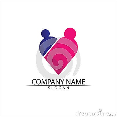 Vector Sign a mother adoption community and people care and couple Vector Illustration