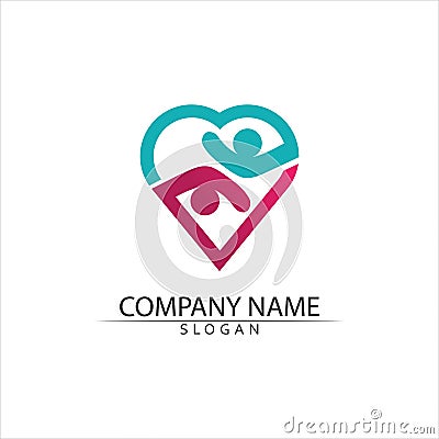 Vector Sign a mother adoption community and people care and couple Stock Photo