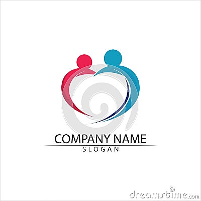 Vector Sign a mother adoption community and people care and couple Stock Photo