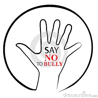 Sign, No Bully, Isolated on White Vector Illustration