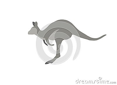Sign silhouette kangaroo Flat style illustration. Australia symbol. Cartoon Illustration