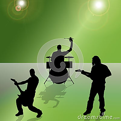 Vector silhouette of the band. Vector Illustration