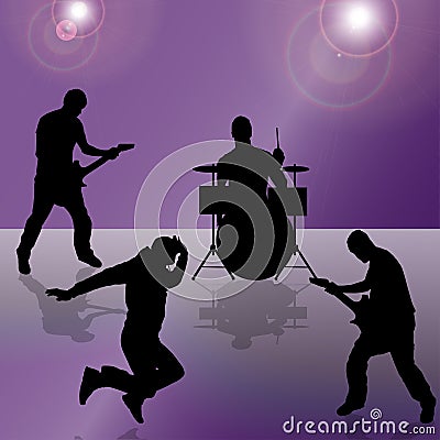 Vector silhouette of the band. Vector Illustration