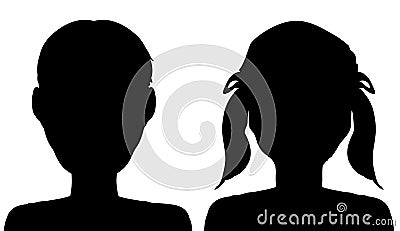 Vector silhouette of a boy and girl. Vector Illustration