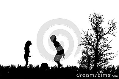 Vector silhouette of children. Vector Illustration