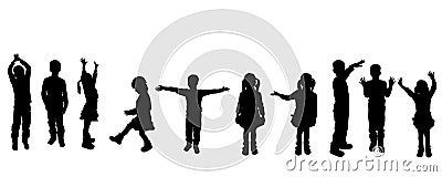 Vector silhouette of children. Vector Illustration