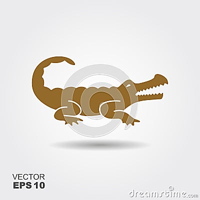 Crocodile silhouette vector icon Vector Illustration