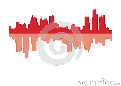 Silhouette of Detroit City Stock Photo