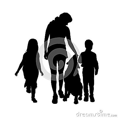 Vector silhouette of a family. Vector Illustration