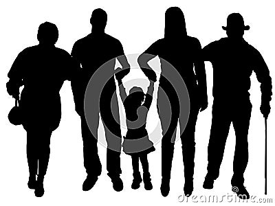 Vector silhouette of family. Vector Illustration