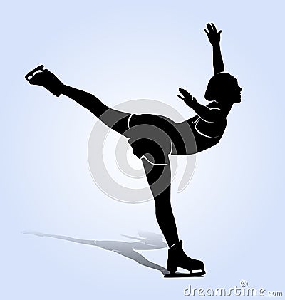 Vector silhouette figure skaters Vector Illustration