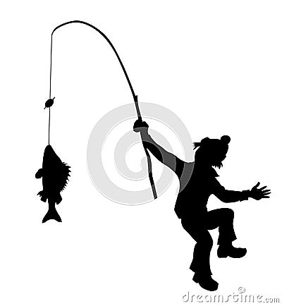 Vector silhouette fisherman Vector Illustration