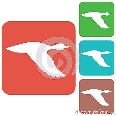 Vector silhouette flying duck Vector Illustration