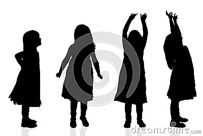 Vector silhouette of a girl. Stock Photo