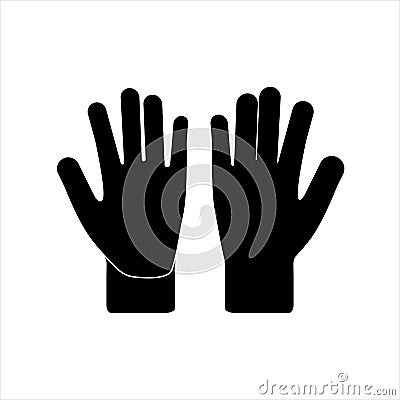 Vector silhouette of gloves for the garden on a white background. Vector Illustration