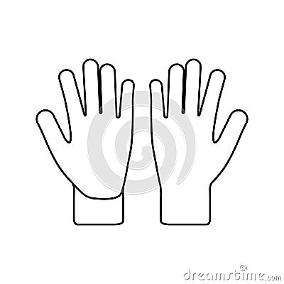 Vector silhouette of gloves for the garden on a white background. Vector Illustration