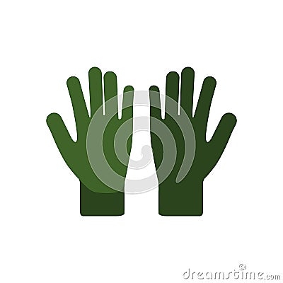 Vector silhouette of gloves for the garden on a white background. Vector Illustration