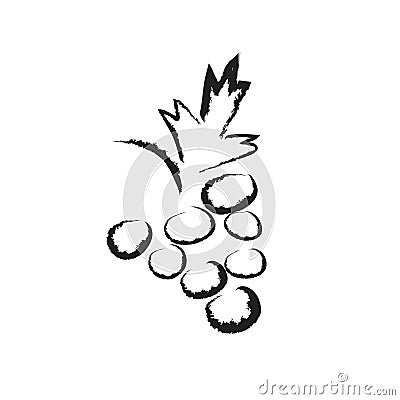 Vector silhouette of grapes. Vector Illustration