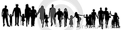 Vector silhouette of a group of people. Vector Illustration