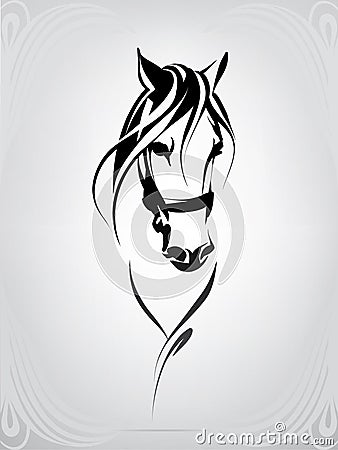 Vector silhouette of a horse`s head. vector illustration Stock Photo