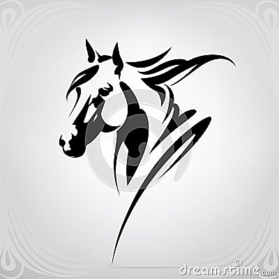 Vector silhouette of a horse`s head Stock Photo