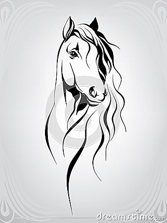 Vector silhouette of a horse`s head. vector illustration Vector Illustration