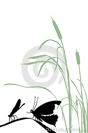 Vector silhouette insect Vector Illustration