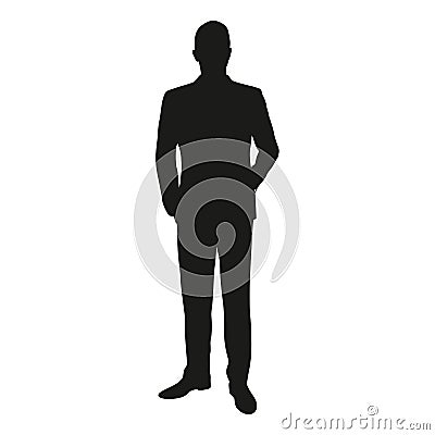 Vector silhouette of a man standing in a suit Vector Illustration