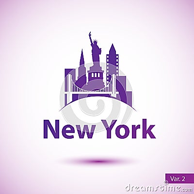 Vector silhouette of of New York Vector Illustration