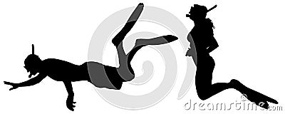 Vector silhouette of a people. Vector Illustration