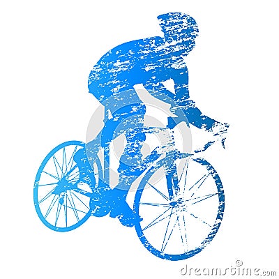 Vector silhouette of road cyclist Vector Illustration