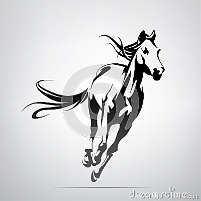 Vector silhouette of a running horse Vector Illustration