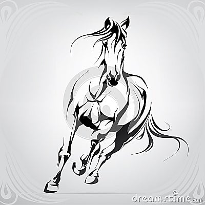 Vector silhouette of a running horse. vector illustration Vector Illustration