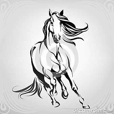 Vector silhouette of a running horse. vector illustration Vector Illustration